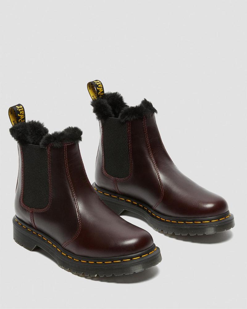 Botas de Invierno Dr Martens 2976 Leonore Faux Fur Forro Mujer Vino | MX 502TCE